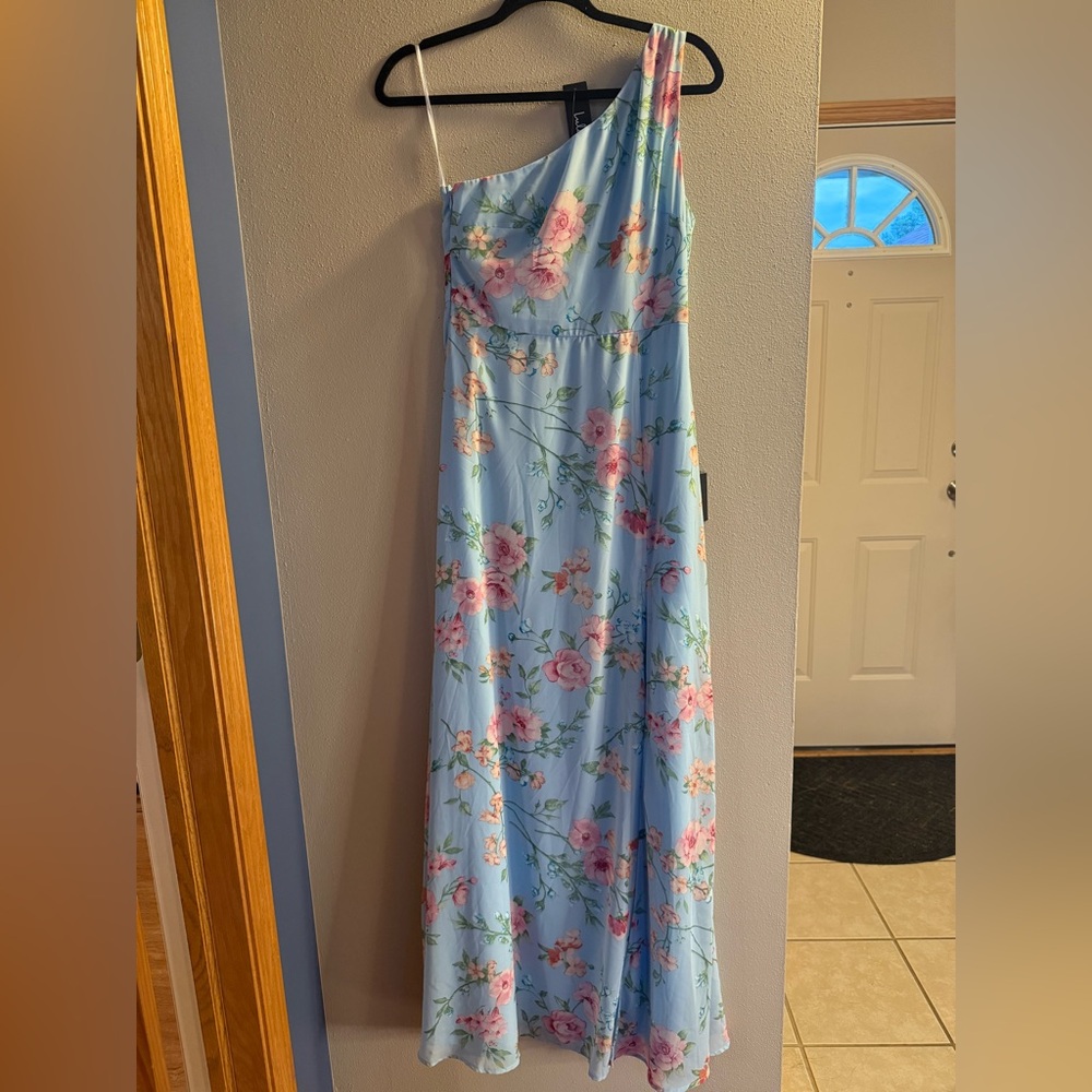 Lulu's Pastel Floral Cowl Neck Dress